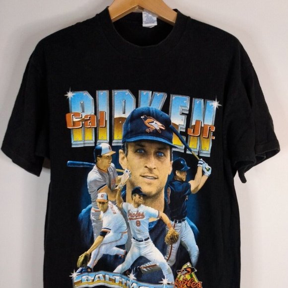 Vtg Cal Ripken Jr Salem T-Shirt Mens L Single Stitch USA Made Black Graphic Tee - Picture 1 of 7